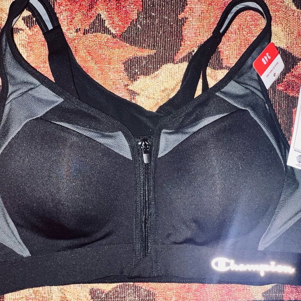 Champion Women's Black and Gray Sports Bra